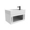 Castello Usa Amazon 30-inch White Left Vanity Set with White Top and Black Handles CB-MC-30W-BL-2056L-WH - alternate 4